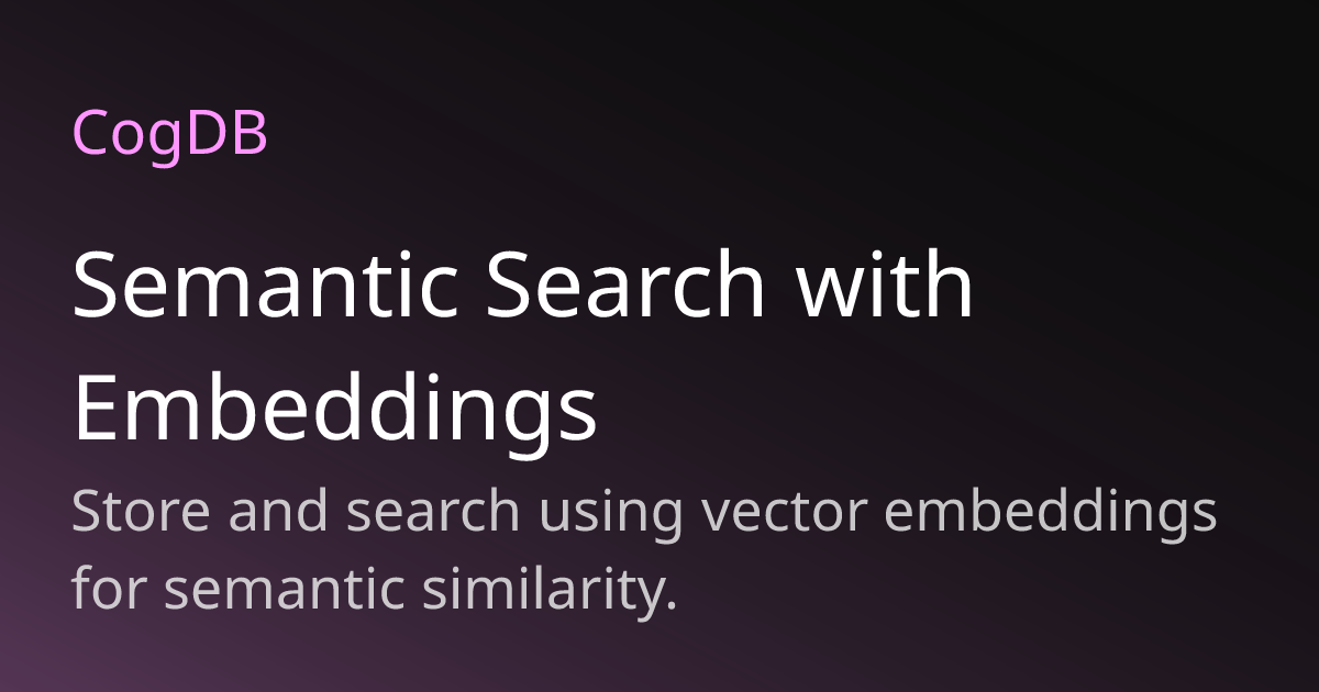 Semantic Search with Embeddings